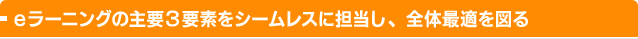eラーニングの主要3要素をシームレスに担当し、全体最適を図る